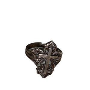 Cross Pinkie Ring 925 MS